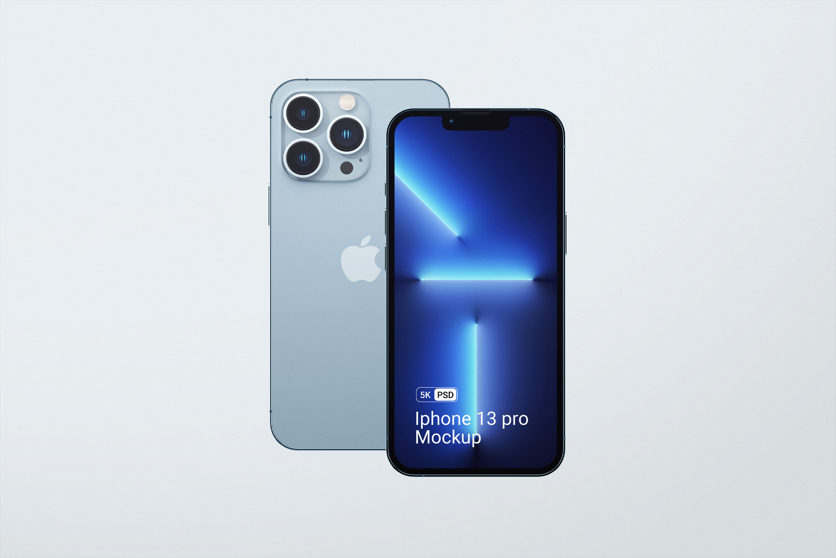 2 iPhones 13 Pro Mockup in Front View Free Download | Resource Boy