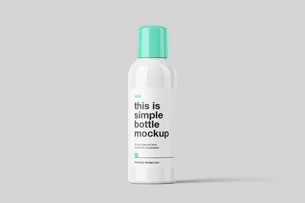 Free 3 Shots of Plastic Bottle Mockup with Round Screwcap PSD Template