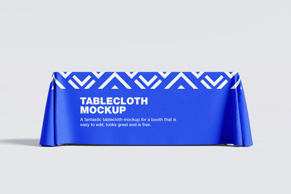 Free 3 Shots of Tablecloth Mockup PSD Template
