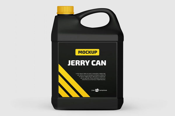 Free 3 Showcases of Jerry Can Mockup PSD Template