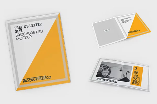 Free 3-showcases-of-us-letter-brochure-mockup PSD Template