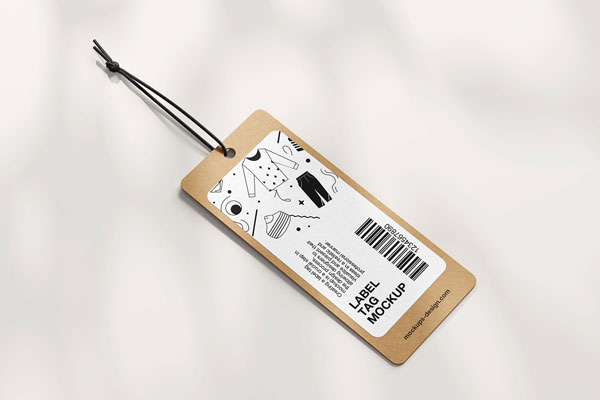 Free 3 Sights of Rectangle Label Tag Mockup with Shadows PSD Template