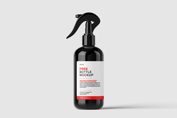 Free 6 Shots of Trigger Spray Bottle Mockup PSD Template