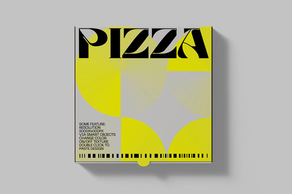 Free Facing Scene of Pizza Box Mockup PSD Template