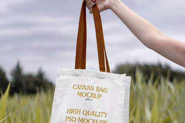 Free Facing Show of Cotton Bag Mockup PSD Template