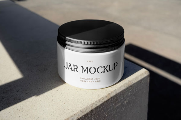 Free Front Sight of Cosmetic Jar Mockup PSD Template