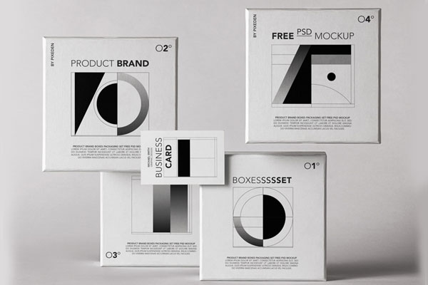 Free Front Sight of Product Packaging Mockup with Card PSD Template
