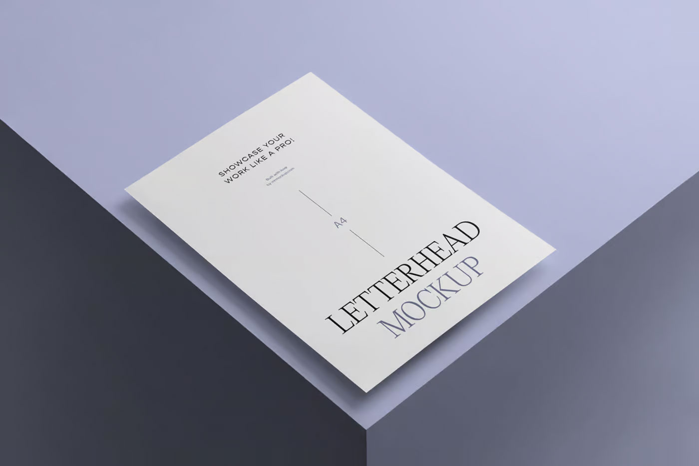 Free Perspective View of A4 Letterhead Mockup PSD Template