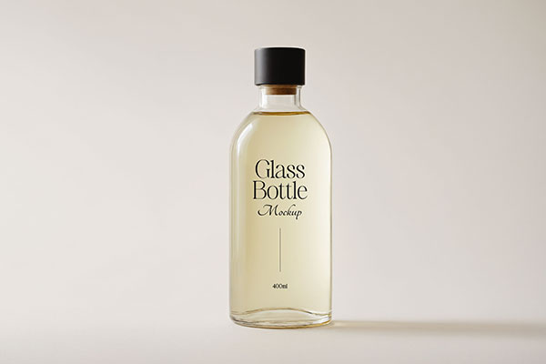 Free Minimal Glass Bottle Mockups PSD Template