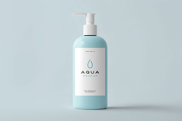 Free Minimal Pump Bottle Mockup PSD Template