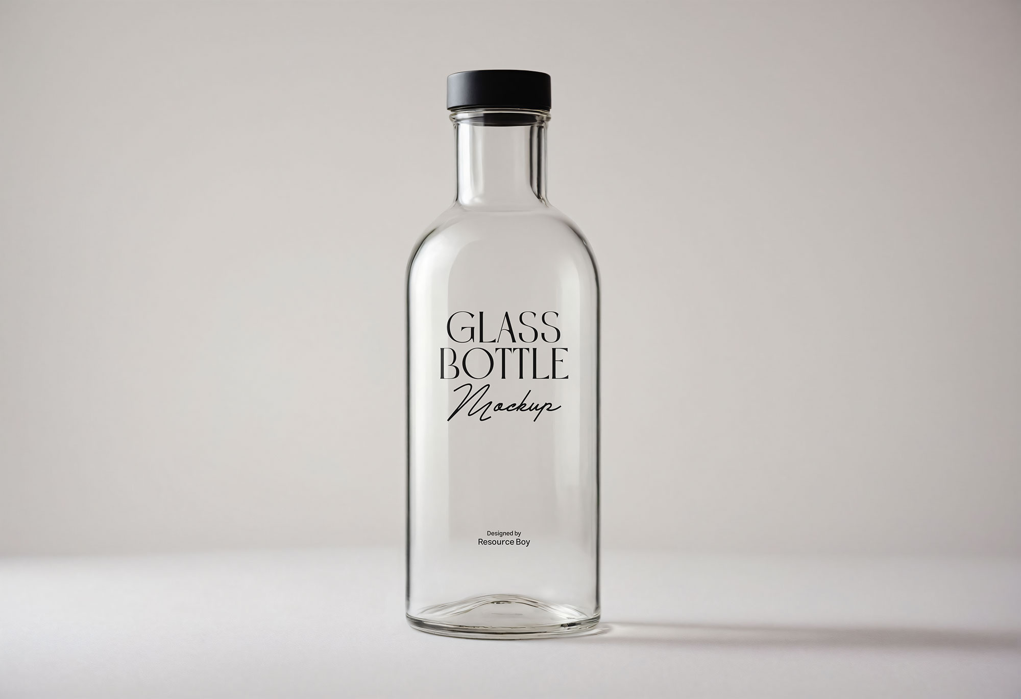 Free Sleek and Minimal Glass Bottle Mockup PSD Template