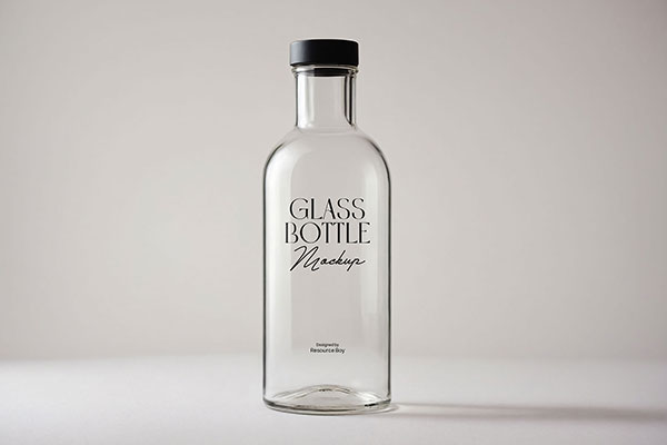 Free Sleek and Minimal Glass Bottle Mockup PSD Template
