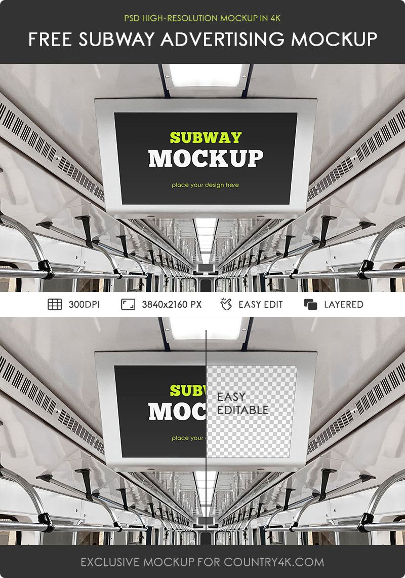 Subway Advertising Mockup in Facing Sight Free Download | Resource Boy