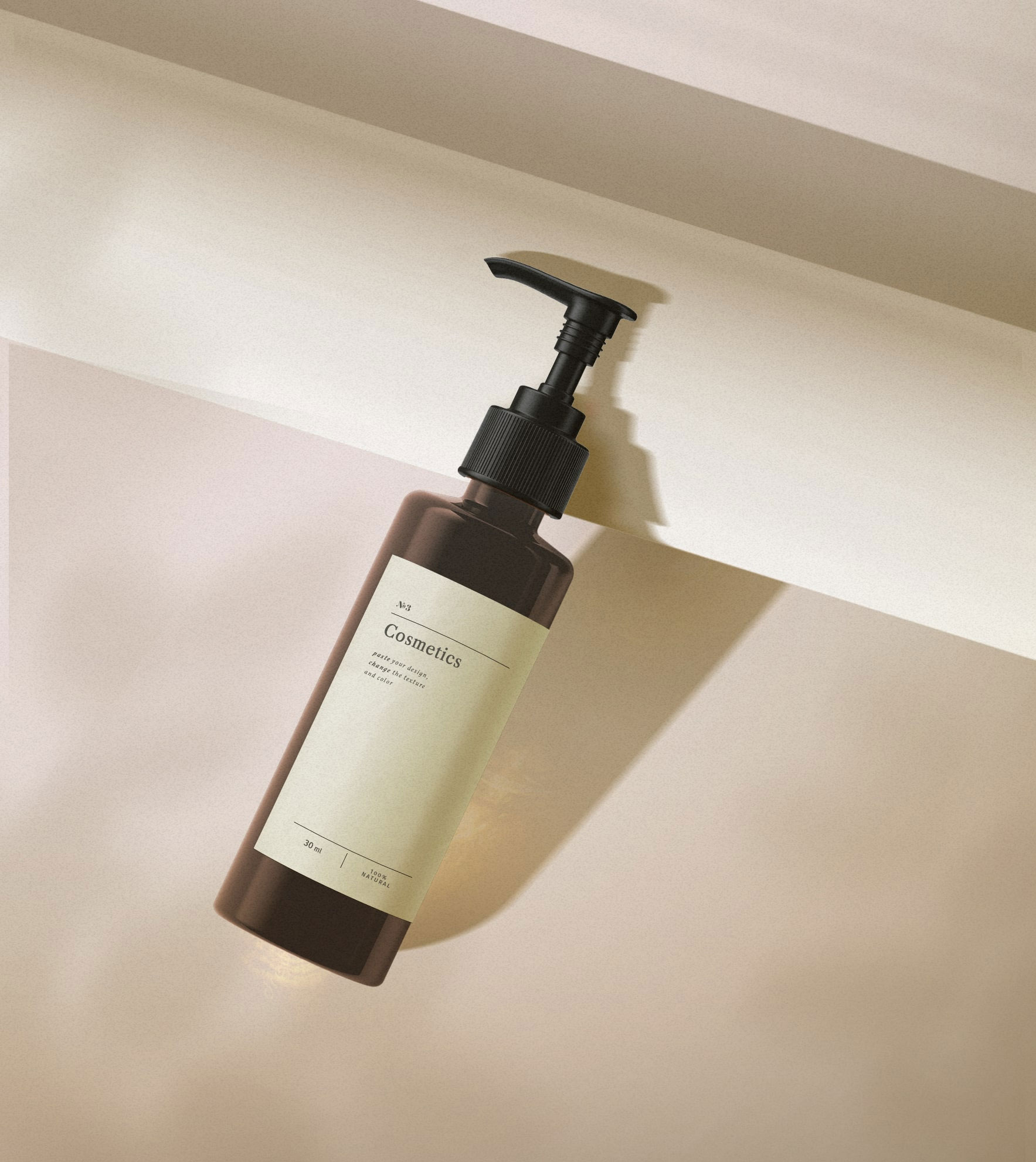 Free Top View of Cosmetics Bottle Mockup PSD Template