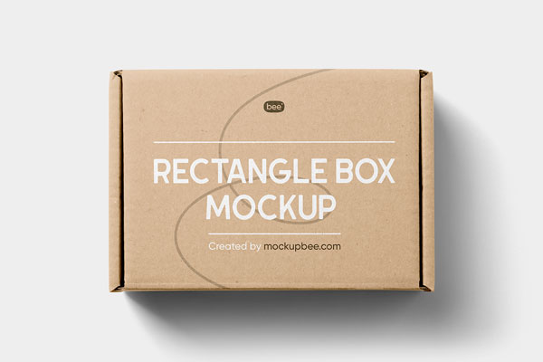 Free Top View of Packaging Paper Box Mockup PSD Template