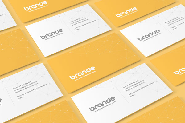 Free 3 Showcases of Business Card Mockup PSD Template