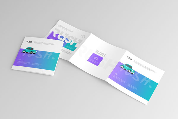 Free 3 Sights of Square Trifold Brochure Mockup PSD Template