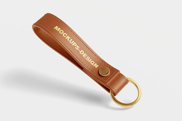 Free 3 Views of Leather Keychain Mockups PSD Template
