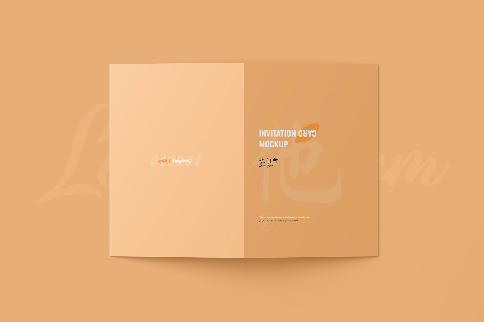 Free 4 Sights of A5 Folded Card Mockup with Envelope PSD Template