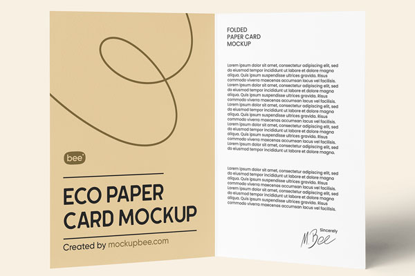 Free Front Sight of Open Folded Brochure Mockup PSD Template