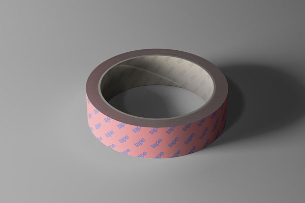 Free Front View of Branded Tape Mockup PSD Template