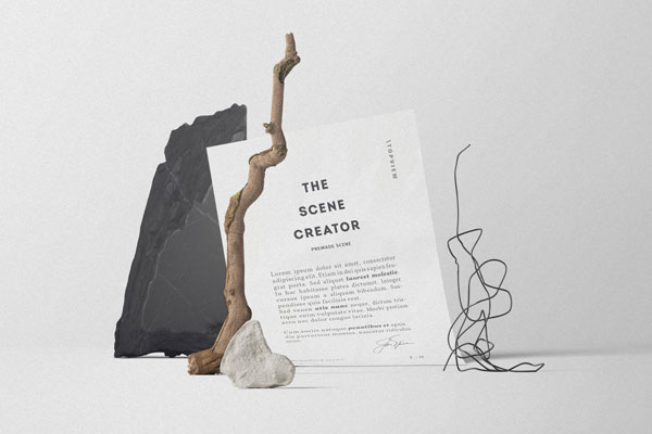 Free Front View of Folded Paper Mockup PSD Template