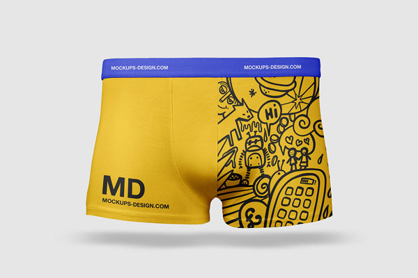 Free Male Underwear Mockup in Front View PSD Template