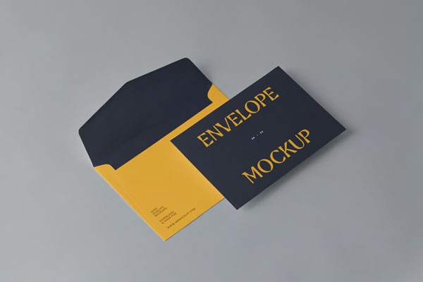 Free Perspective View of 2 Small Envelopes Mockup PSD Template