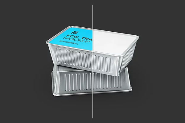 Free 3 Sights of Foil Tray Mockup PSD Template