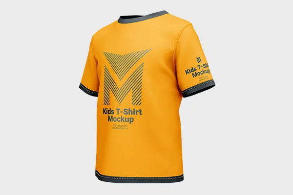 Free 3 Sights of Kids T-Shirt Mockup PSD Template