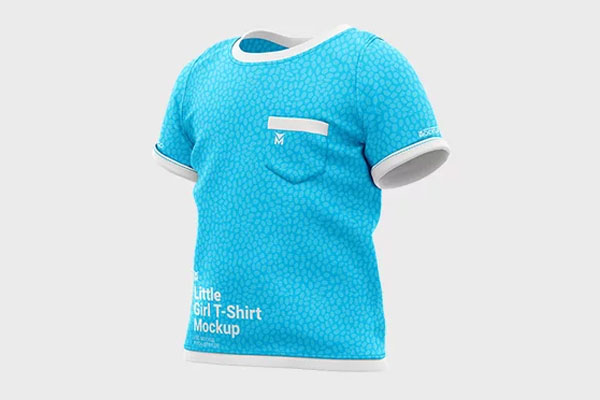 Free 3 Sights of Little Girl T Shirt Mockup PSD Template
