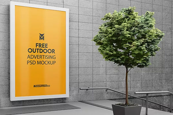 Free 3 Sights of Outdoor Advertising Billboard Mockup PSD Template