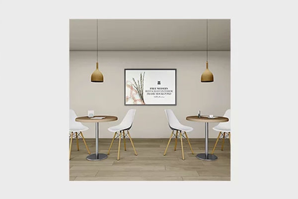 Free 3 Sights of Restaurant Interior Frame Mockup PSD Template