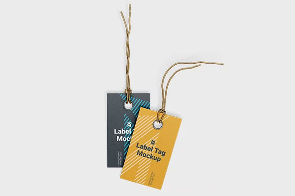 Free 3 Views of Label Tag Mockup PSD Template