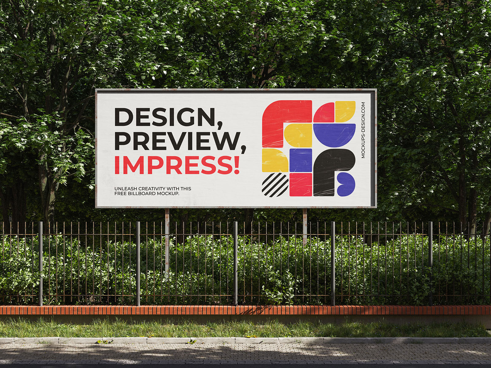 Free 3 Views of Outdoor Billboard Mockup PSD Template