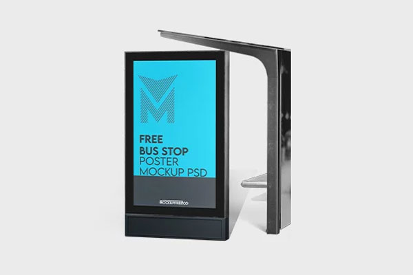 Free 3 Visions of Bus Stop Poster Mockup PSD Template