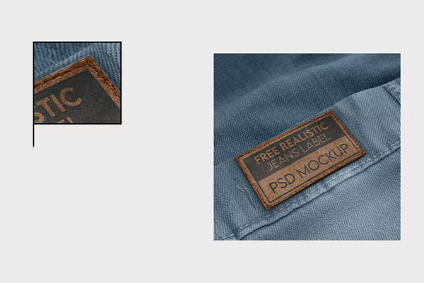 Free 3 Visions of Jeans Label Mockup PSD Template