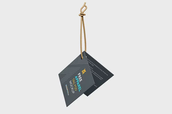 Free Apparel Tag Mockup in 3 Views PSD Template