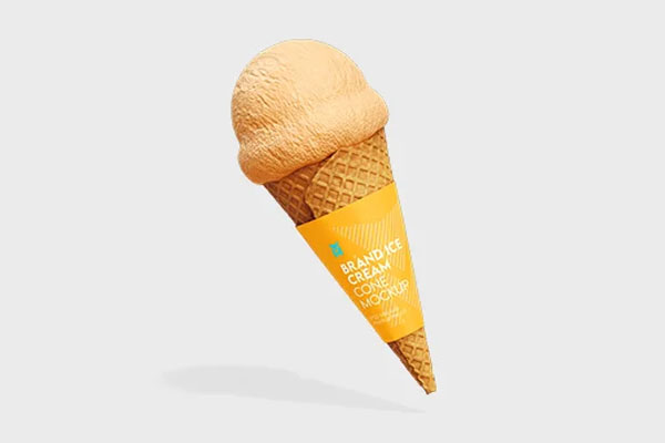 Free Brand Ice Cream Cone Mockup in 3 Sights PSD Template