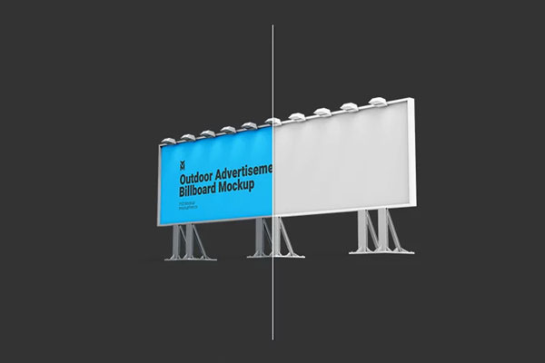 Free Outdoor Advertisement Billboard Mockup in 3 Sights PSD Template