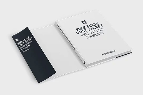 Free 3 Views of Book Dust Jacket Mockup PSD Template