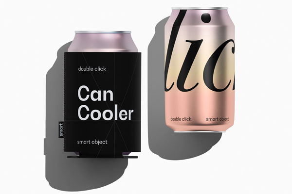 Free Can Cooler Mockup PSD Template