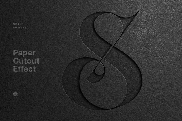 Free Dark Cutout Paper Mockup PSD Template