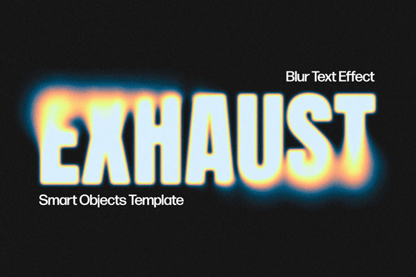 Free Exhaust Blur Text Effect PSD Template