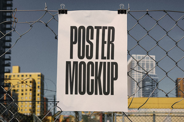Free Grunge Urbanistic Poster Mockup PSD Template