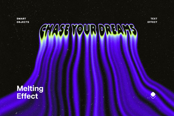 Free Liquid Melting Illusion Text Effect PSD Template