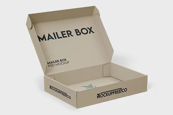 Free Mailer Box Mockup in 3 Sights PSD Template
