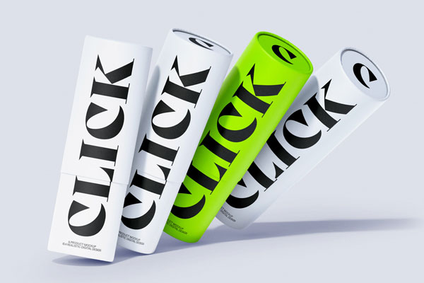 Free Paper Tube Mockup PSD Template