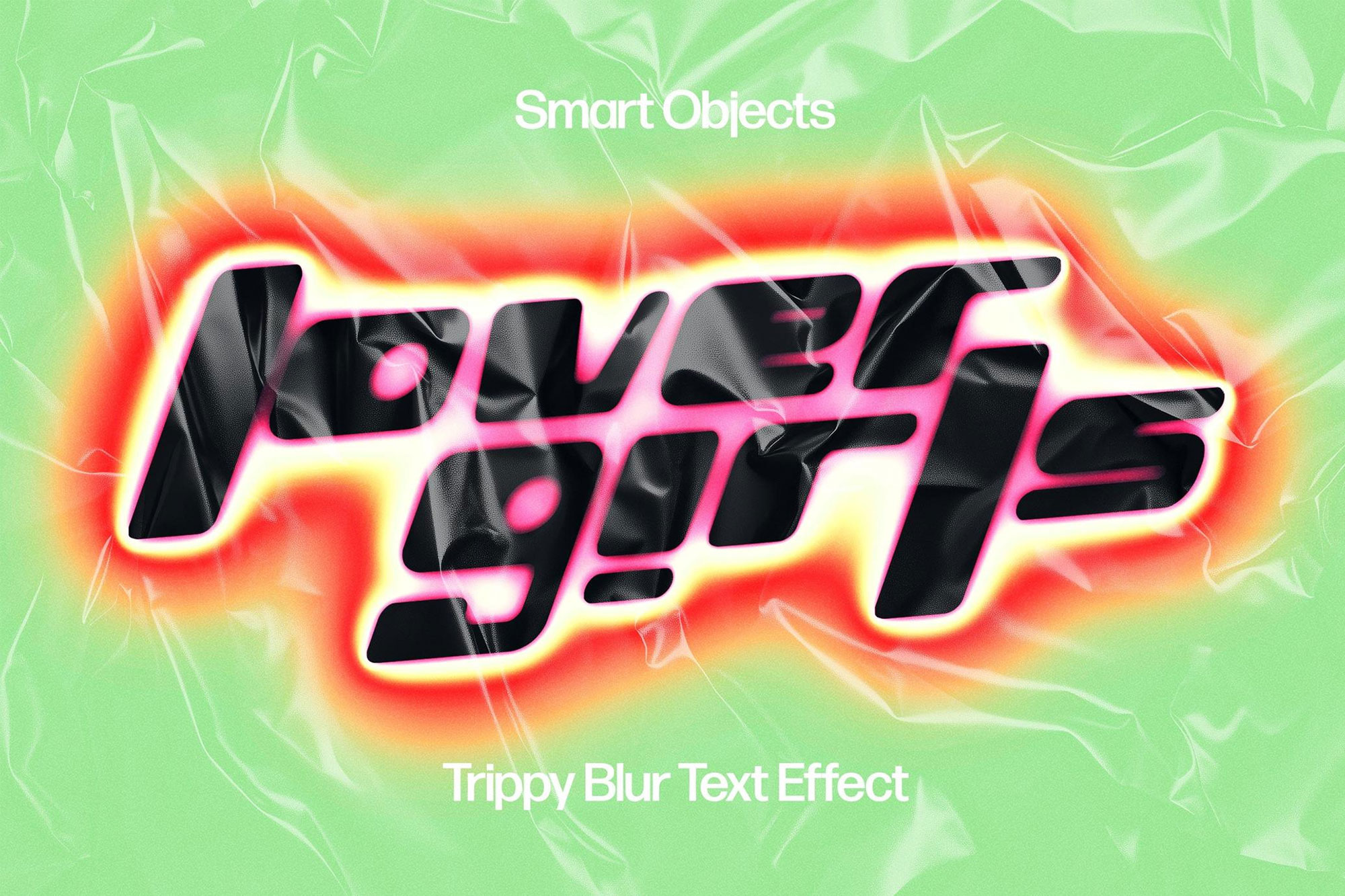 Free Trippy Blur Text Effect PSD Template