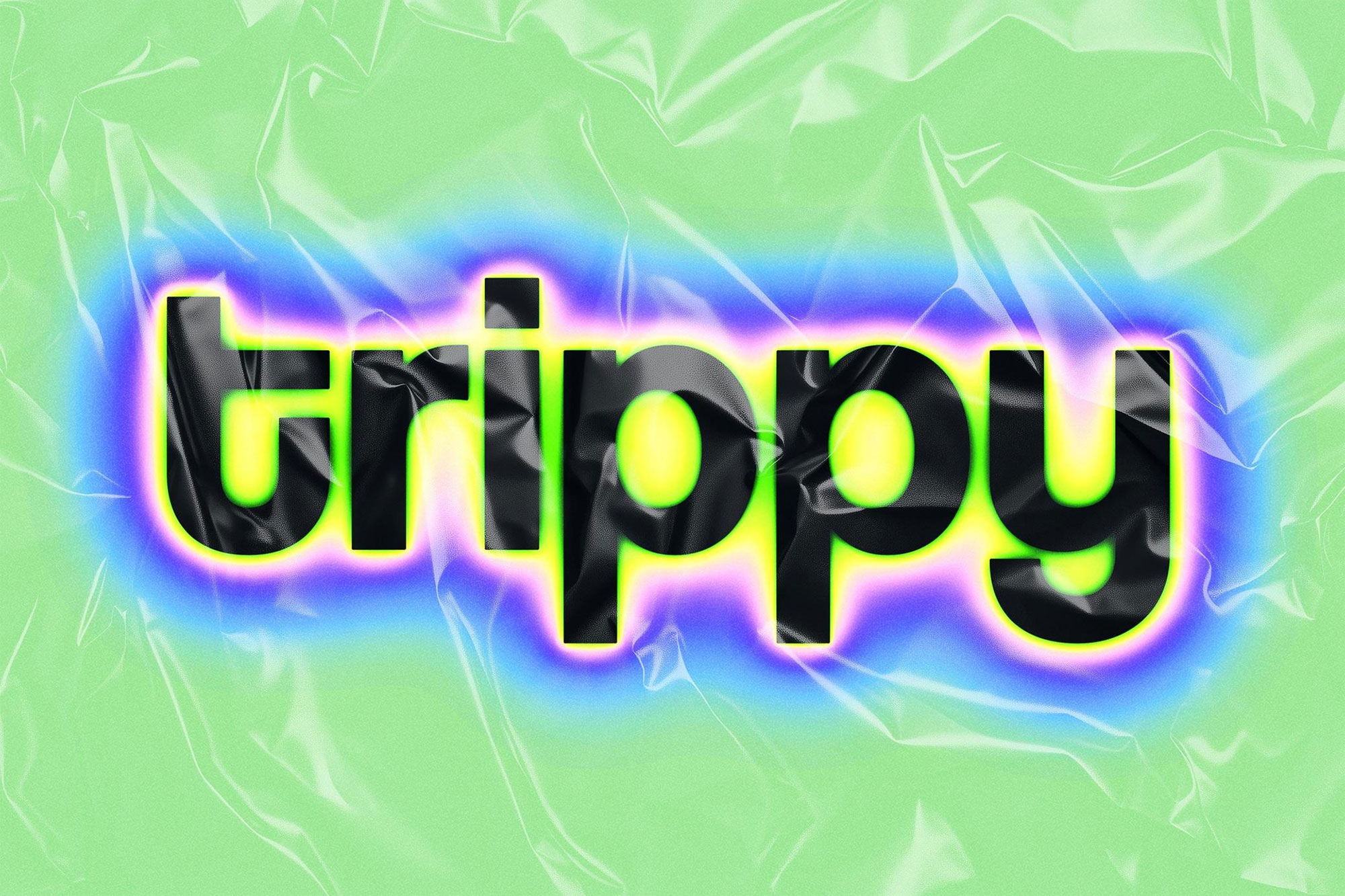 Free Trippy Blur Text Effect PSD Template